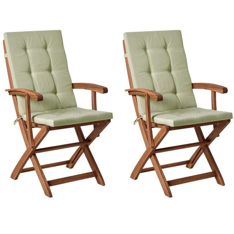 Trädgårdsstol Maui Premium 2-pack - Ljus trä, grönt - Utemöbler - Balkong - Balkongmöbler - Balkongstol