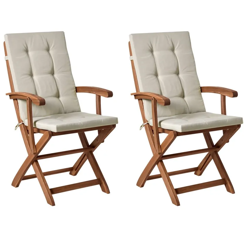 Trädgårdsstol Maui Premium 2-pack - Ljus trä, Taupe - Utemöbler - Balkong - Balkongmöbler - Balkongstol