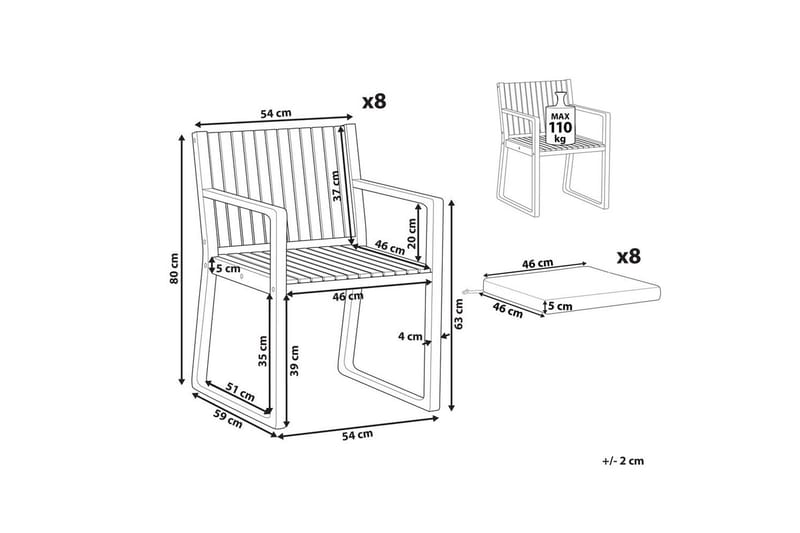 Trädgårdsstol Sassari II - Ljus trä, blå, vit - Utemöbler - Balkong - Balkongmöbler - Balkongstol