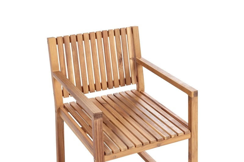 Trädgårdsstol Sassari II - Ljus trä, blå, vit - Utemöbler - Balkong - Balkongmöbler - Balkongstol