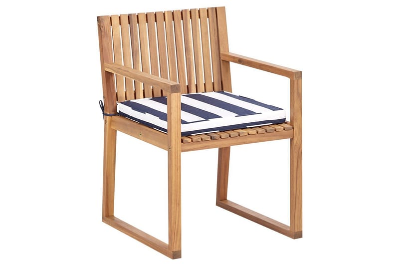 Trädgårdsstol Sassari II - Ljus trä, blå, vit - Utemöbler - Balkong - Balkongmöbler - Balkongstol