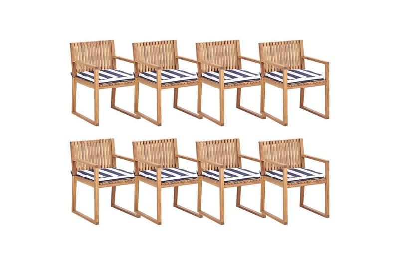 Trädgårdsstol Sassari II - Ljus trä, blå, vit - Utemöbler - Balkong - Balkongmöbler - Balkongstol