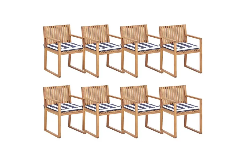 Trädgårdsstol Sassari II - Ljus trä, blå, vit - Utemöbler - Balkong - Balkongmöbler - Balkongstol