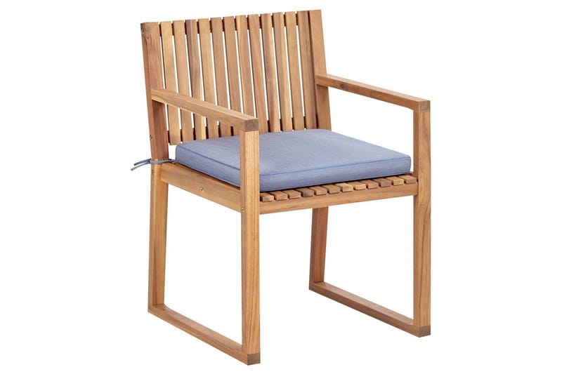 Trädgårdsstol Sassari II - Ljus trä, blå - Utemöbler - Balkong - Balkongmöbler - Balkongstol