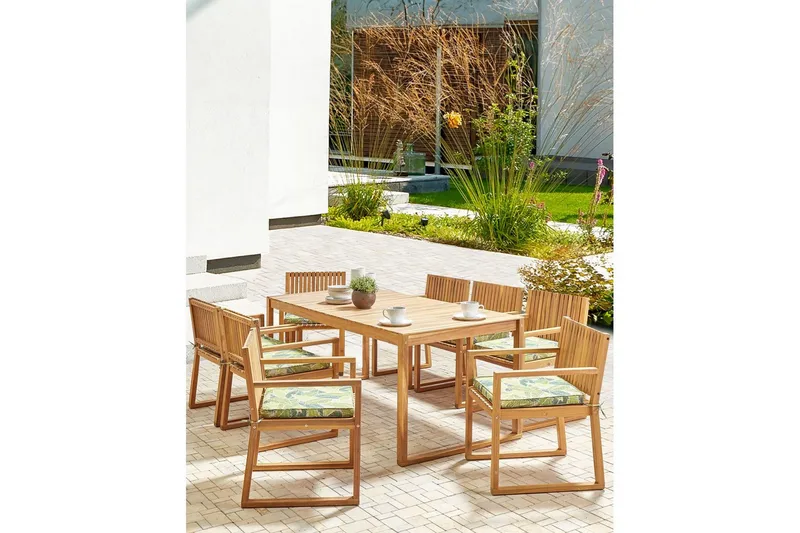 Trädgårdsstol Sassari II - Ljus trä, grön - Utemöbler - Balkong - Balkongmöbler - Balkongstol