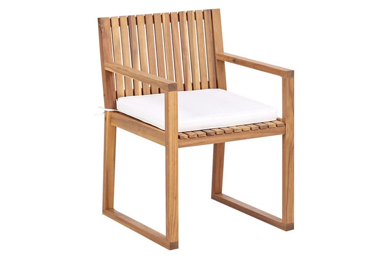 Trädgårdsstol Sassari II - Ljus trä, vit - Utemöbler - Balkong - Balkongmöbler - Balkongstol