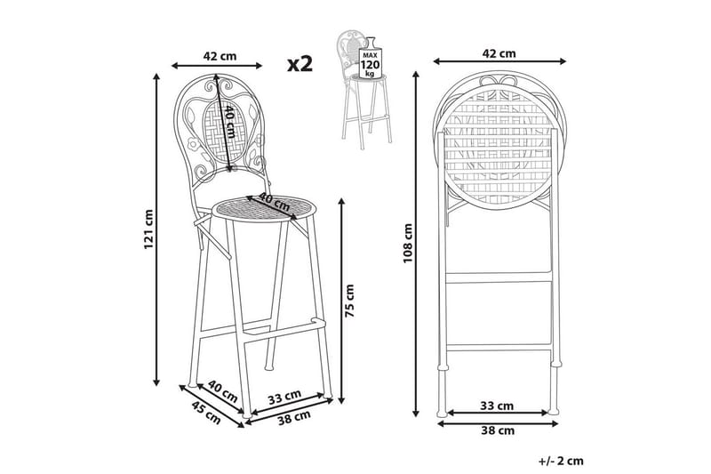Trädgårdsstol set om 2 Bivio - Utemöbler - Balkong - Balkongmöbler - Balkongstol