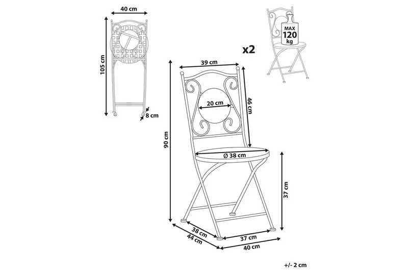 Trädgårdsstol set om 2 Casario - Utemöbler - Balkong - Balkongmöbler - Balkongstol