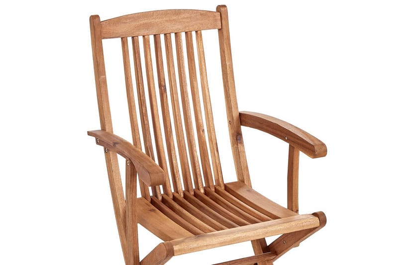 Trädgårdsstol set om 2 Maui II - Ljus trä, Off-white - Utemöbler - Balkong - Balkongmöbler - Balkongstol