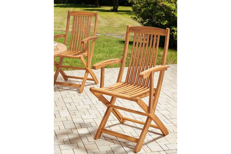 Trädgårdsstol set om 2 Maui II - Ljus trä - Utemöbler - Balkong - Balkongmöbler - Balkongstol