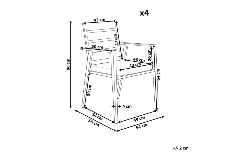 Trädgårdsstol set om 4 Taviano - Utemöbler - Balkong - Balkongmöbler - Balkongstol