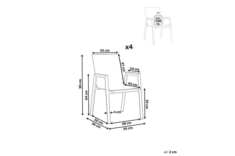 Trädgårdsstol set om 4 Tiano - Utemöbler - Balkong - Balkongmöbler - Balkongstol