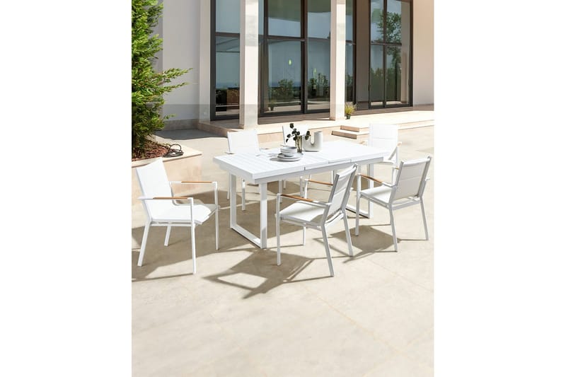 Trädgårdsstol set om 6 Busseto - Vit - Utemöbler - Balkong - Balkongmöbler - Balkongstol