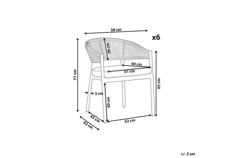 Trädgårdsstol set om 6 Flavia - Utemöbler - Balkong - Balkongmöbler - Balkongstol