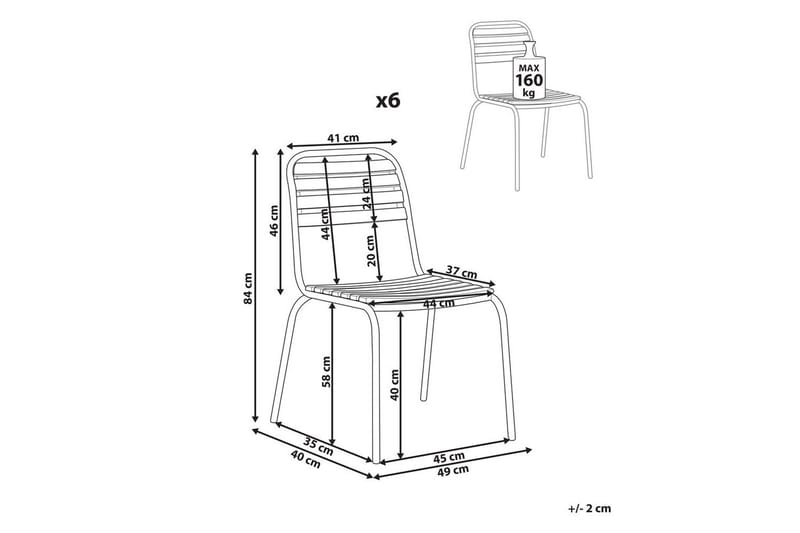 Trädgårdsstol set om 6 Vallese - Utemöbler - Balkong - Balkongmöbler - Balkongstol