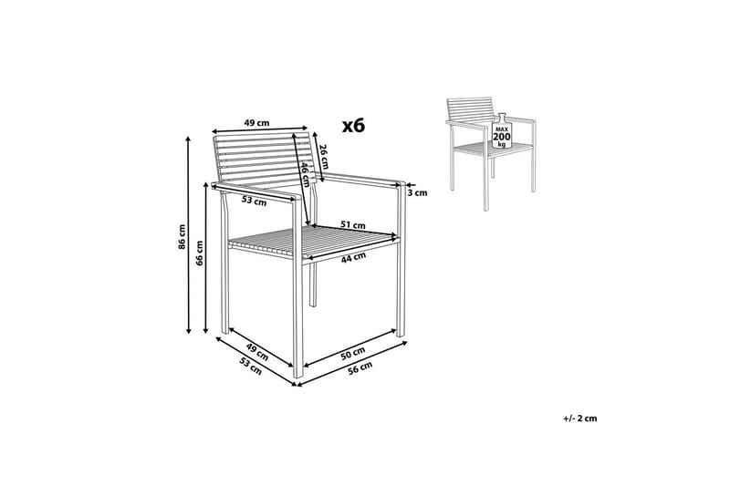 Trädgårdsstol set om 6 Viareggio - Utemöbler - Balkong - Balkongmöbler - Balkongstol