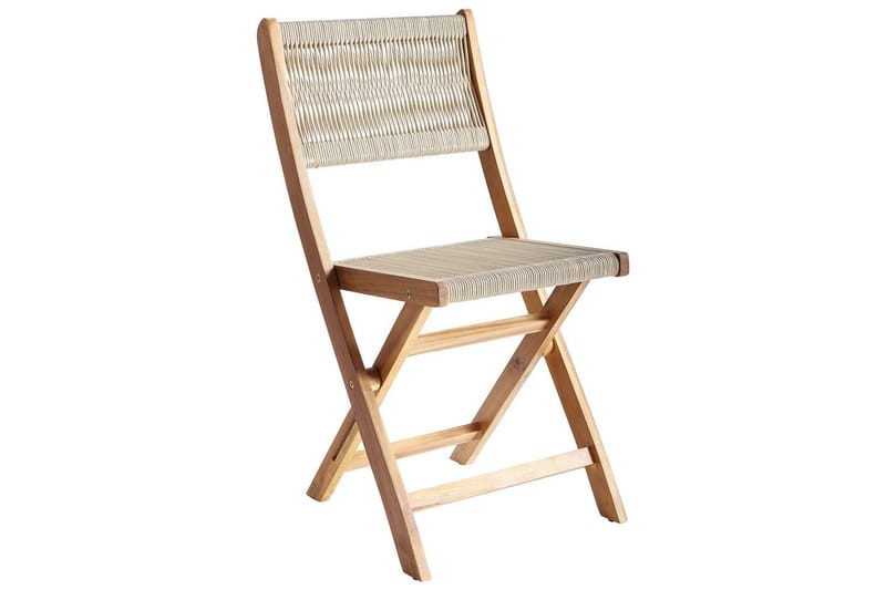 Trädgårdsstol Prossedi set om 2 Beige/ljust trä - Beige/ljust trä - Utemöbler - Balkong - Balkongmöbler - Balkongstol