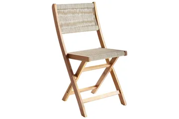 Trädgårdsstol Prossedi set om 2 Beige/ljust trä - Beige/ljust trä - Utemöbler - Balkong - Balkongmöbler - Balkongstol