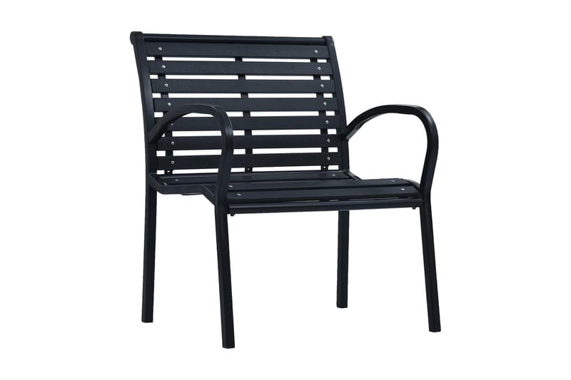 Trädgårdsstolar 2 st svart stål och WPC - Svart - Matstol & karmstol utomhus - Balkongstol