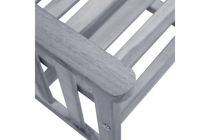 Trädgårdsstolar med bord och dynor massivt akaciaträ - Grå - Matstol & karmstol utomhus - Balkongstol