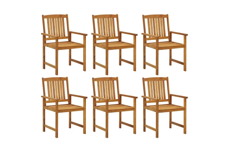 Trädgårdsstolar med dynor 6 st massivt akaciaträ - Beige - Utemöbler - Balkong - Balkongmöbler - Balkongstol