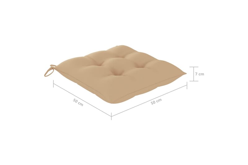 Trädgårdsstolar med dynor 8 st massivt akaciaträ - Beige - Utemöbler - Balkong - Balkongmöbler - Balkongstol