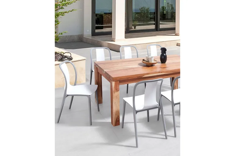 Ugento Matstol Utomhus - Vit/Grå - Utemöbler - Balkong - Balkongmöbler - Balkongstol