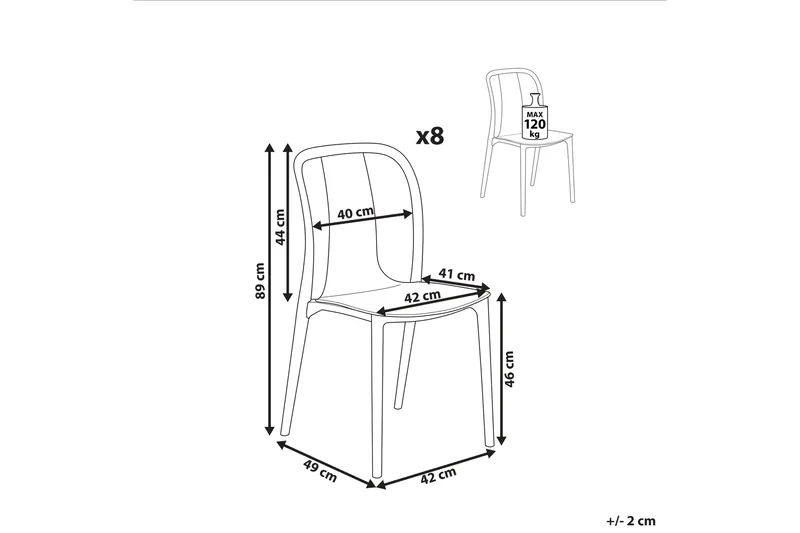 Ugento Matstol Utomhus - Vit/Grå - Utemöbler - Balkong - Balkongmöbler - Balkongstol