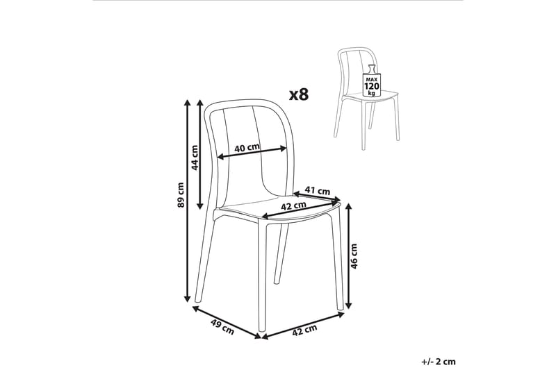 Ugento Matstol Utomhus - Vit/Grå - Utemöbler - Balkong - Balkongmöbler - Balkongstol