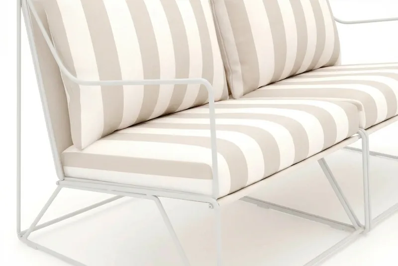 Usteryd 2 sits Loungesoffa - Beige/Striped - Utemöbler - Balkong - Balkongmöbler - Soffa balkong