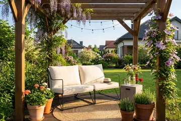 Usteryd 2 sits Loungesoffa - Svart/Beige - Utemöbler - Balkong - Balkongmöbler - Soffa balkong
