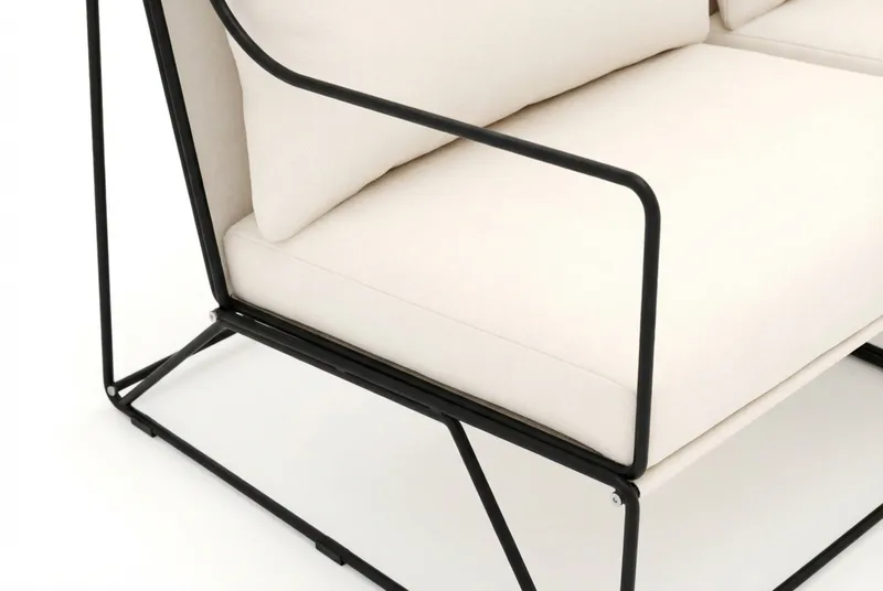 Usteryd 2 sits Loungesoffa - Svart/Beige - Utemöbler - Balkong - Balkongmöbler - Soffa balkong