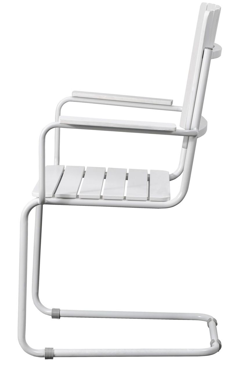 Utematstol Holmö med Armstöd - Vit - Utemöbler - Balkong - Balkongmöbler - Balkongstol