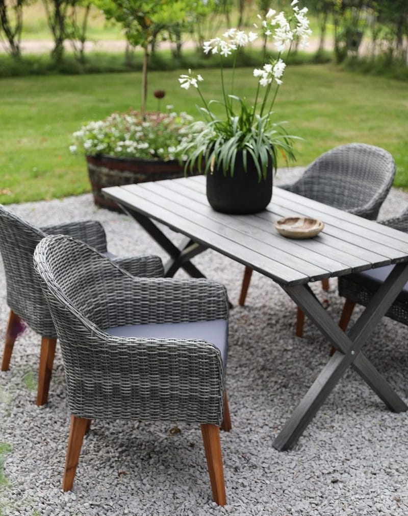 Utematstol i grå konstrotting - Valetta - Grå - Utemöbler - Balkong - Balkongmöbler - Balkongstol