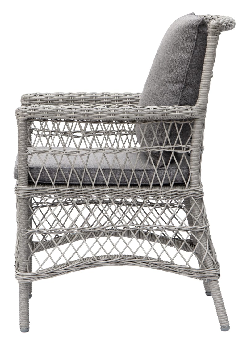 Utematstol i grå rotting med dyna - Grå - Utemöbler - Balkong - Balkongmöbler - Balkongstol