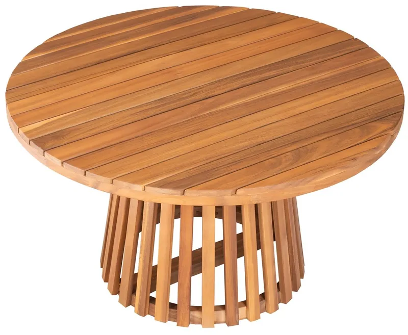 Utesoffbord i akasia Ø80 cm, Teak oljat