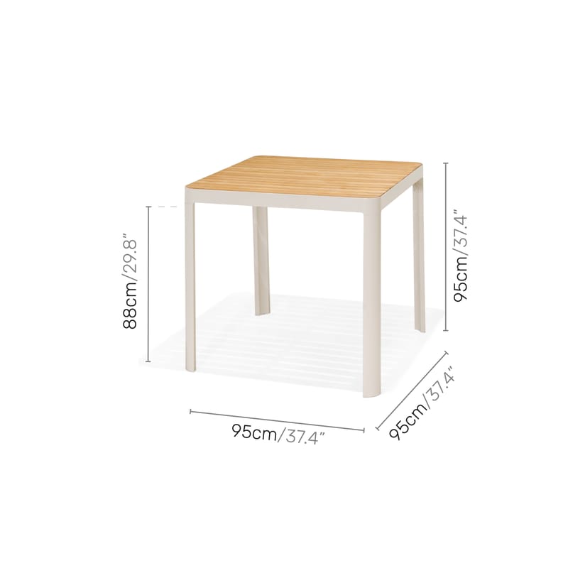 Utomhus barset Portals barbord + 4 barstolar - ljus ecru/korallsand - Utemöbler - Utestol & trädgårdsstol - Barstol utomhus