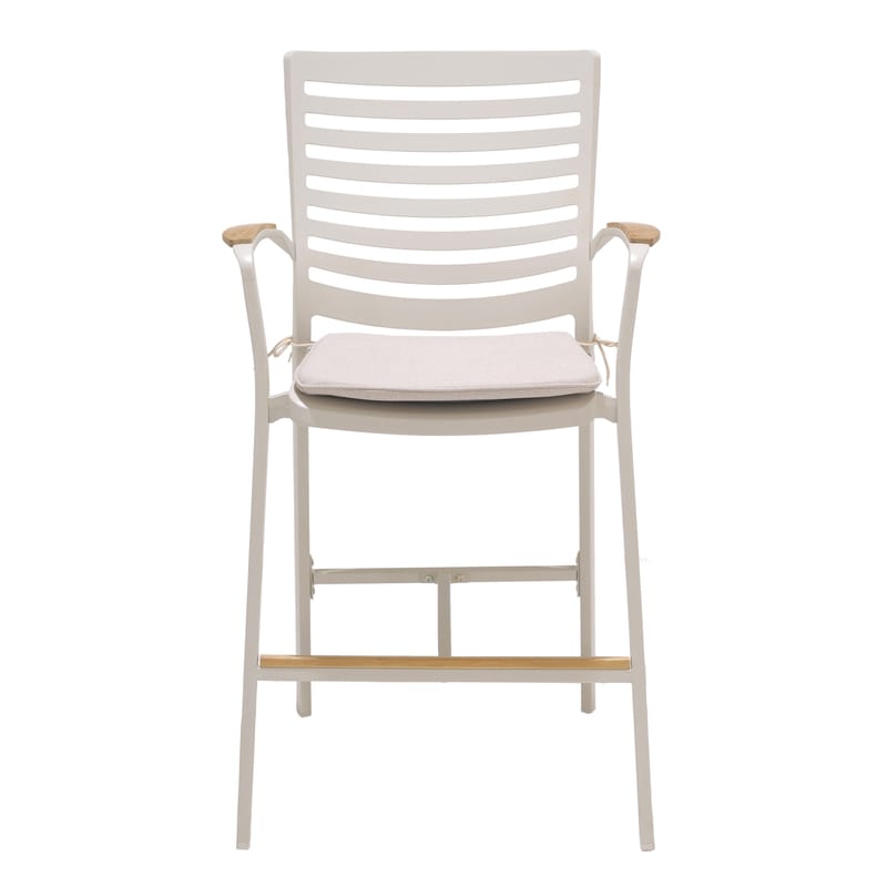 Utomhus barset Portals barbord + 4 barstolar - ljus ecru/korallsand - Utemöbler - Utestol & trädgårdsstol - Barstol utomhus