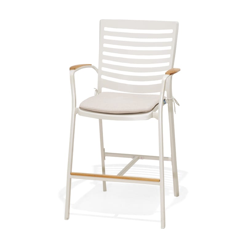 Utomhus barset Portals barbord + 4 barstolar - ljus ecru/korallsand - Utemöbler - Utestol & trädgårdsstol - Barstol utomhus