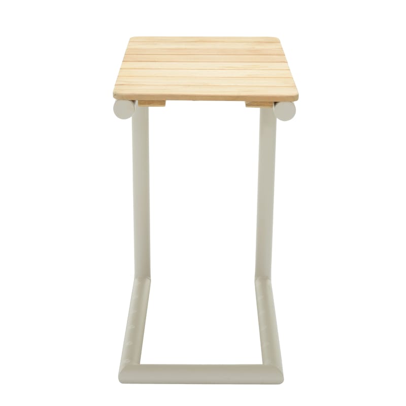 Utomhus modulset Portals 2-sitssoffa + C-format sidobord - beige/trä - Utemöbler - Balkong - Balkongmöbler - Balkonggrupp & balkongset