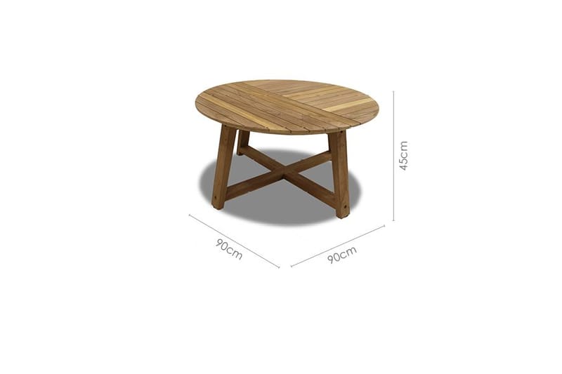 Utomhusbord Agate runt soffbord Ø 90 cm - trä - Utemöbler - Balkong - Balkongmöbler - Balkongbord