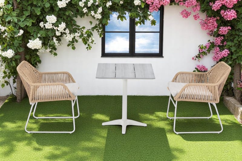 Utomhusbord Palermo bistro 70*70 cm - grå/beige - Utemöbler - Balkong - Balkongmöbler - Balkongbord