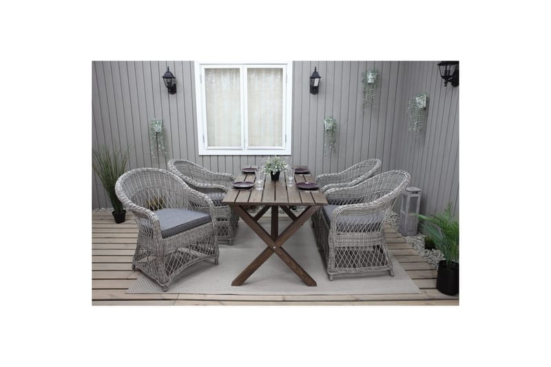 Utomhusfotölj Merida - Grå - Utemöbler - Balkong - Balkongmöbler - Balkongstol