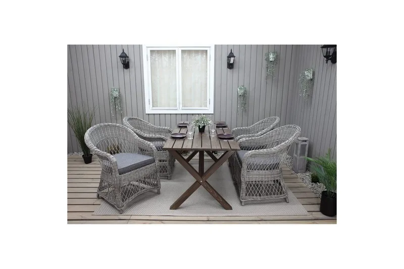 Utomhusfotölj Merida - Grå - Utemöbler - Balkong - Balkongmöbler - Balkongstol