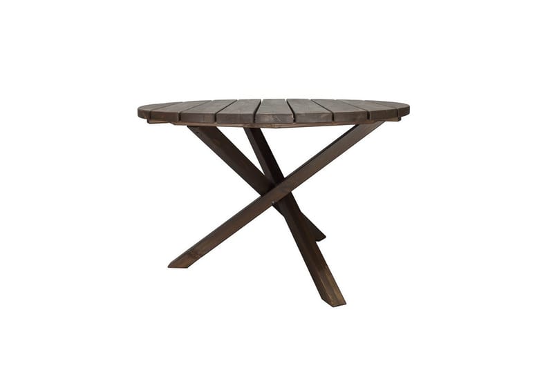 Utomhusmöbelgrupp Ø 112 cm bord & 4 Levanto grå stolar Brun - Brun - Utemöbler - Utegrupp - Matgrupp utomhus