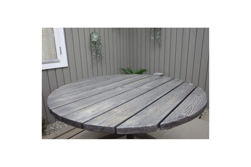 Utomhusmöbelgrupp Ø 112 cm bord & 4 Levanto grå stolar Grå - Grå - Utemöbler - Utegrupp - Matgrupp utomhus