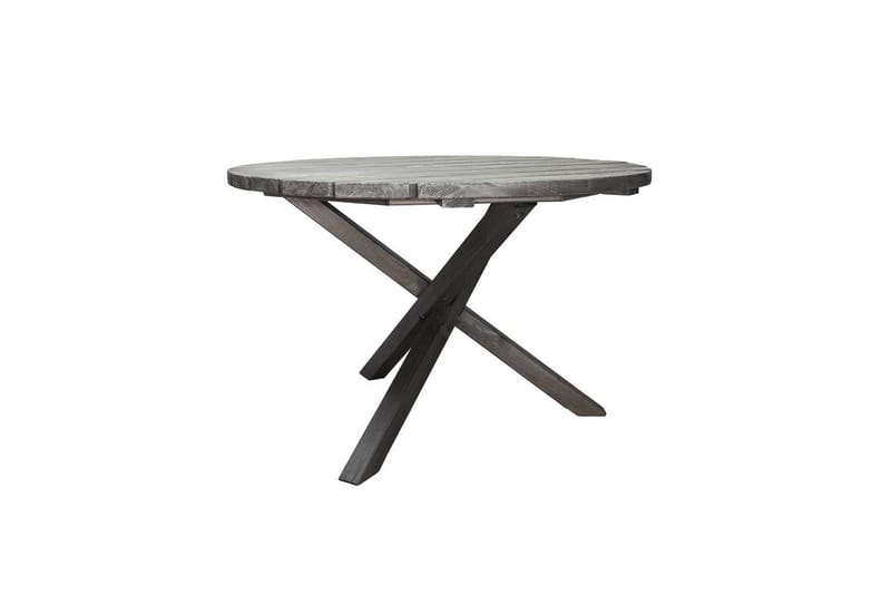 Utomhusmöbelgrupp Ø 112 cm bord & 4 Levanto grå stolar Grå - Grå - Utemöbler - Utegrupp - Matgrupp utomhus