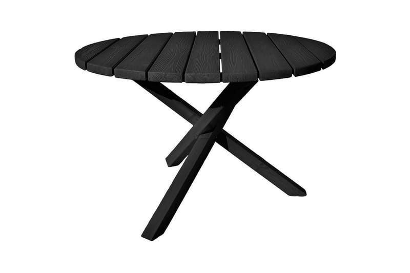 Utomhusmöbelgrupp Ø 112 cm bord & 4 Levanto grå stolar Svart - Svart - Utemöbler - Utegrupp - Matgrupp utomhus