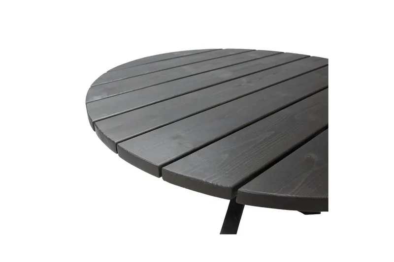 Utomhusmöbelgrupp Ø 112 cm bord & 4 Levanto grå stolar Svart - Svart - Utemöbler - Utegrupp - Matgrupp utomhus