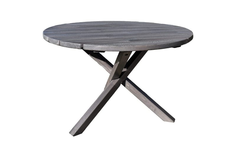 Utomhusmöbelgrupp Ø 112 cm bord & 4 Merida naturell stolar Grå - Grå - Utemöbler - Utegrupp - Matgrupp utomhus